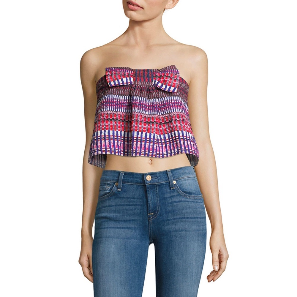 Saloni “Eve” oversized bow crop top